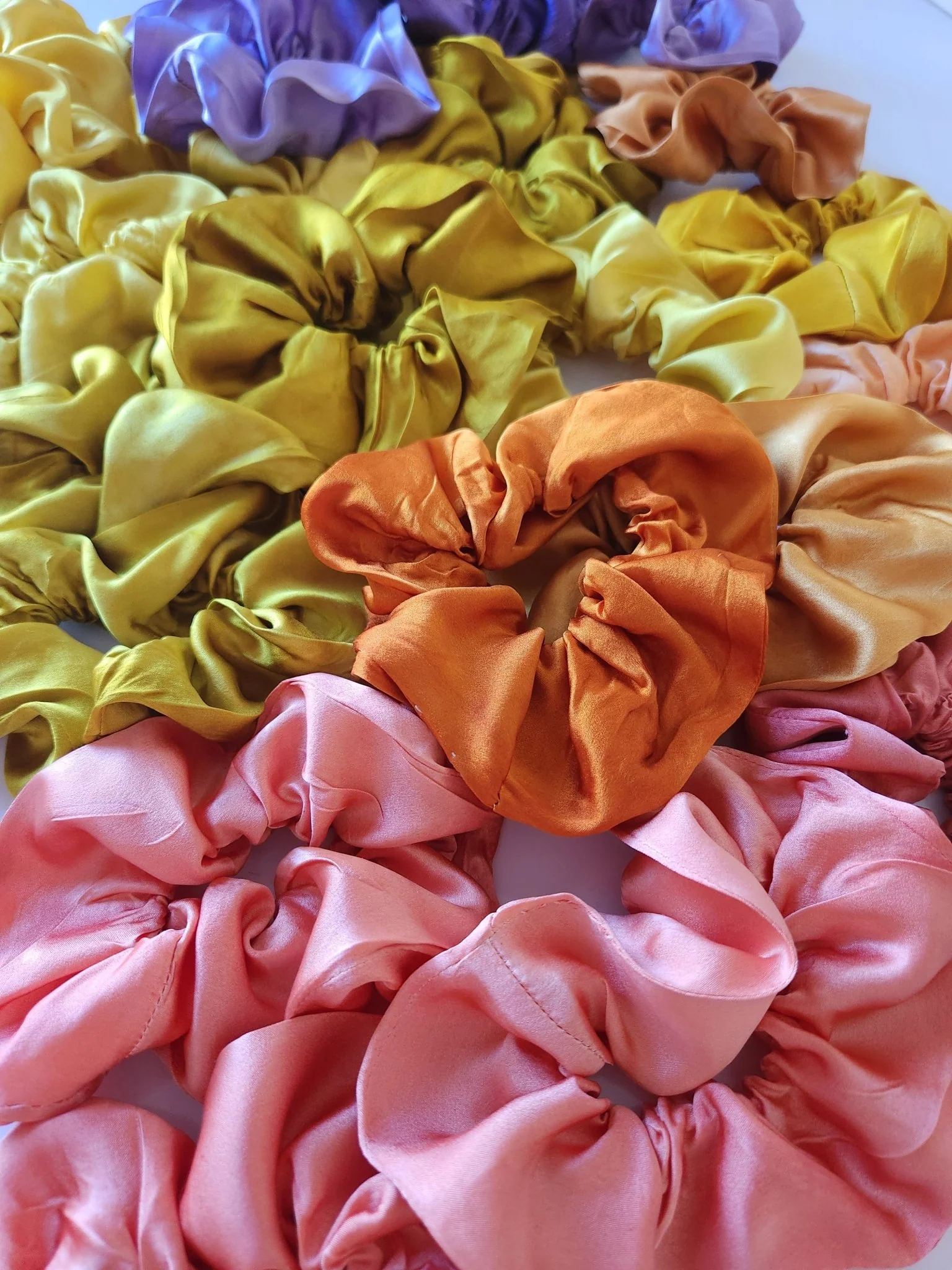 COLOR POP! Solid Botanically Dyed Silk Hair Scrunchie - Image 4