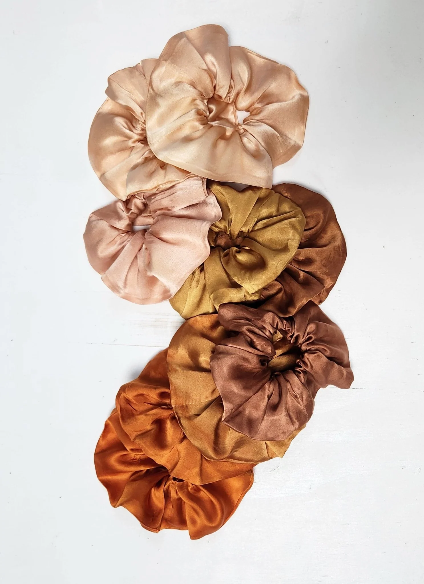 EARTH TONES Solid Botanically Dyed Silk Hair Scrunchie - Image 10