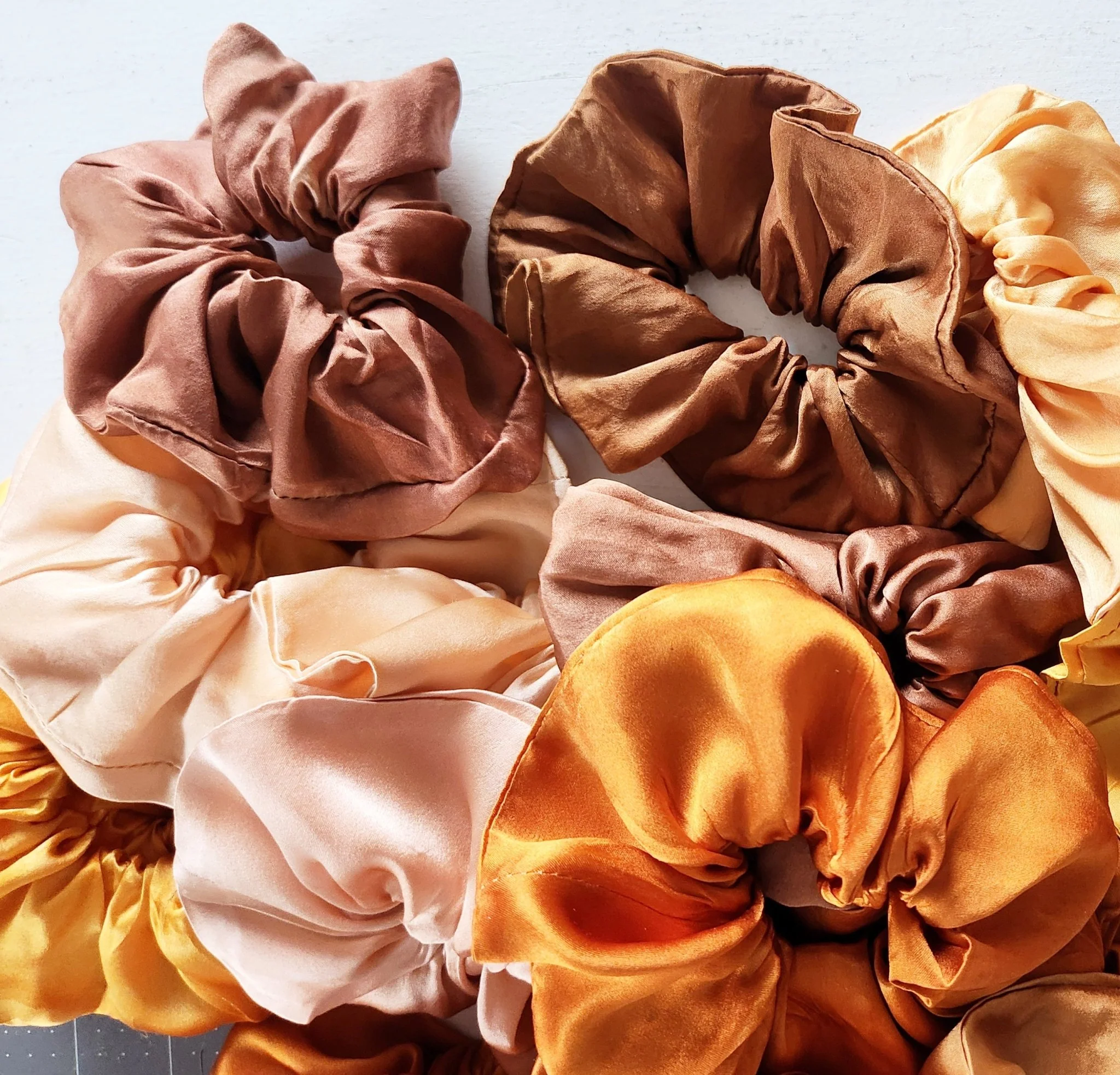 EARTH TONES Solid Botanically Dyed Silk Hair Scrunchie - Image 11