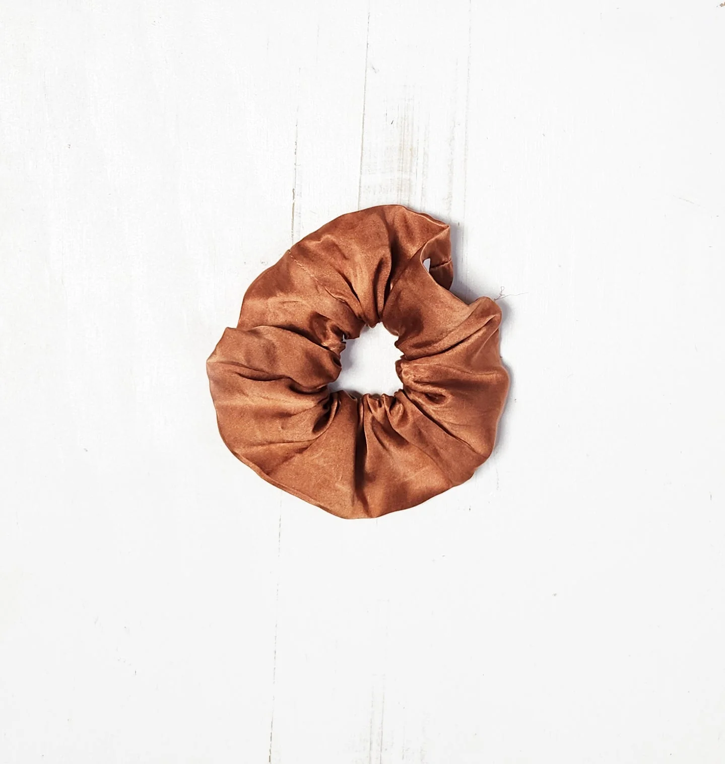 EARTH TONES Solid Botanically Dyed Silk Hair Scrunchie - Image 3