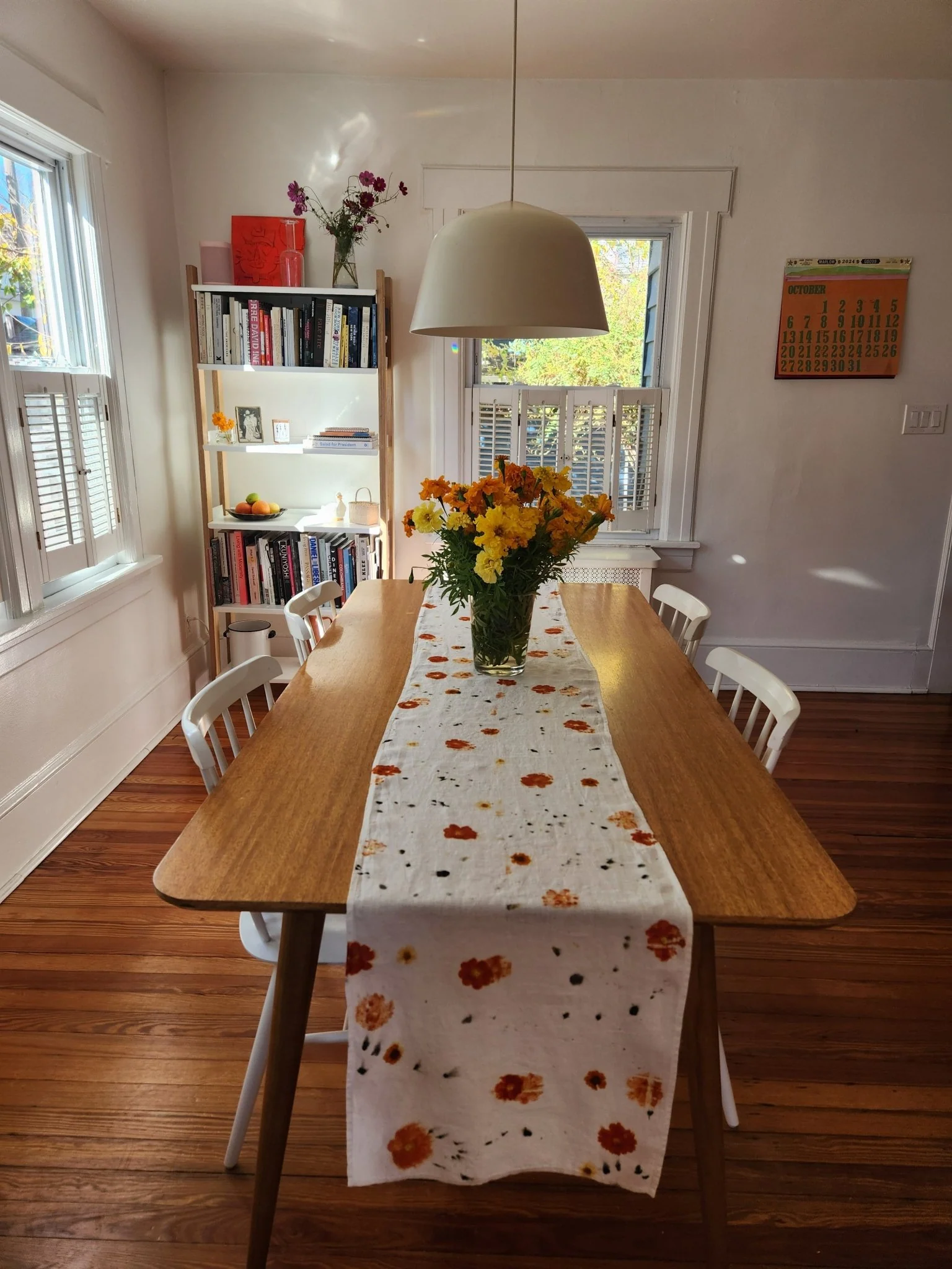 Flower-Printed Linen Table Runner - Image 3
