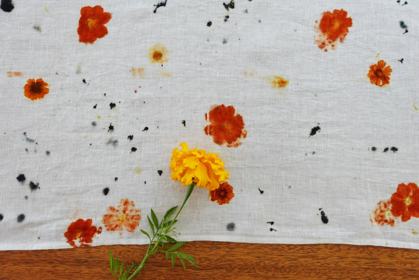 Flower-Printed Linen Table Runner - Image 4