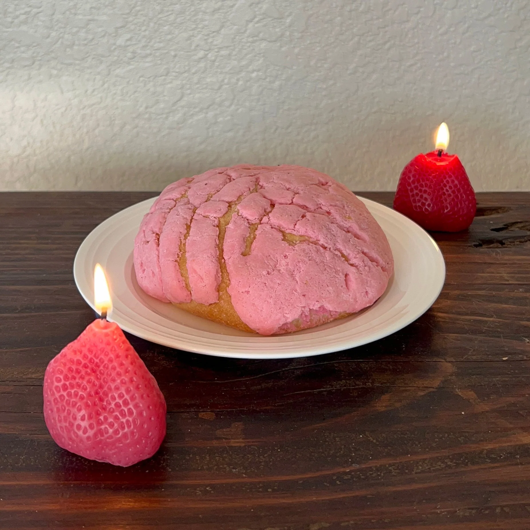 Pink Strawberry Candles - Set of 2 Tealight Candles - Image 2